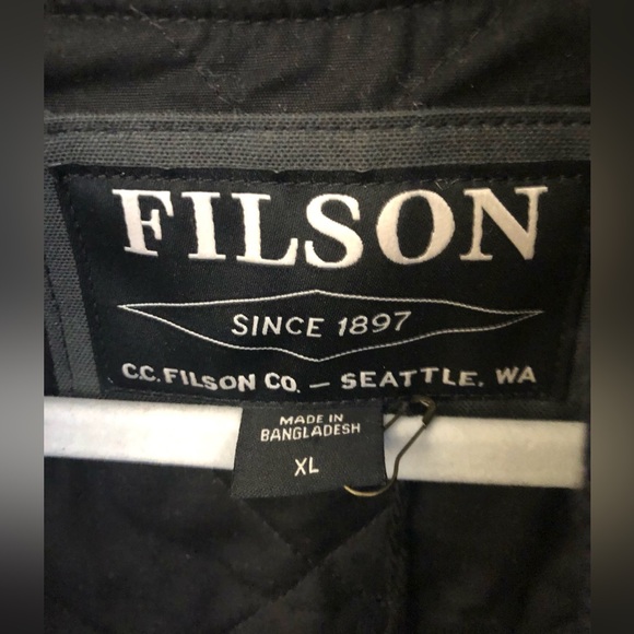NWT Filson Wax Work Vest Greenish Black Work Wear Authentic Rugged Heavy Duty XL - Picture 4 of 7